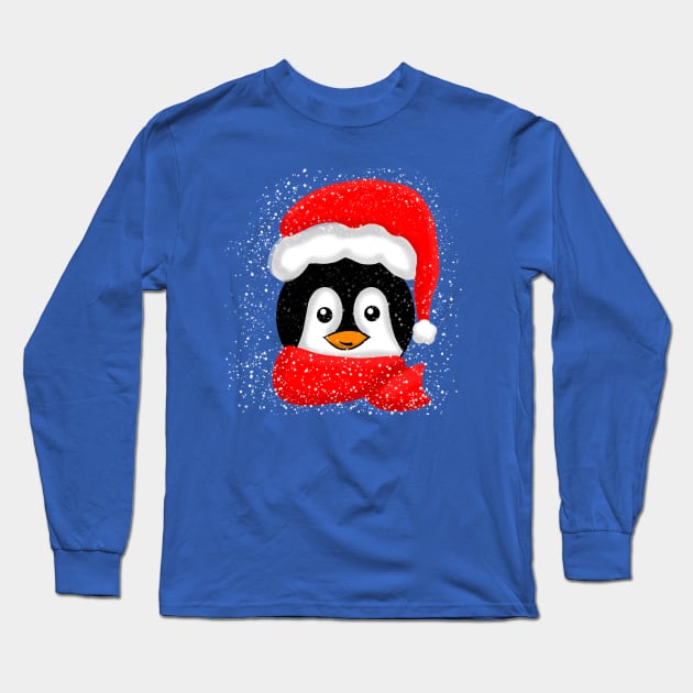 Santa Penguin Long Sleeve T-Shirt by Art by Eric William.s